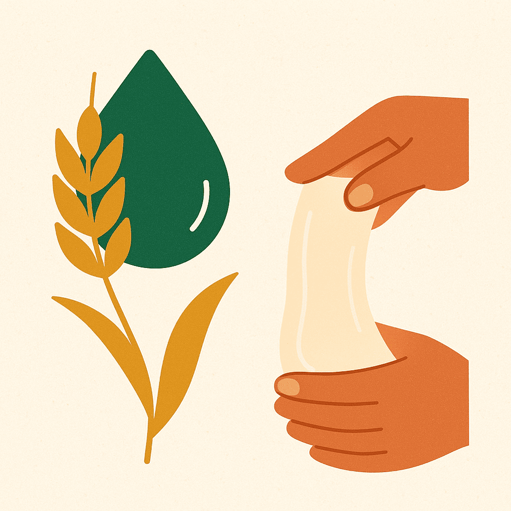 Hidratação da massa de pão com gota d’água, trigo e teste da janela e hidratação da massa